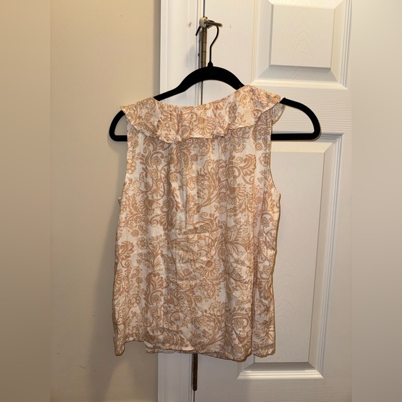 LOFT Beige Floral Ruffle Blouse - Picture 4 of 4
